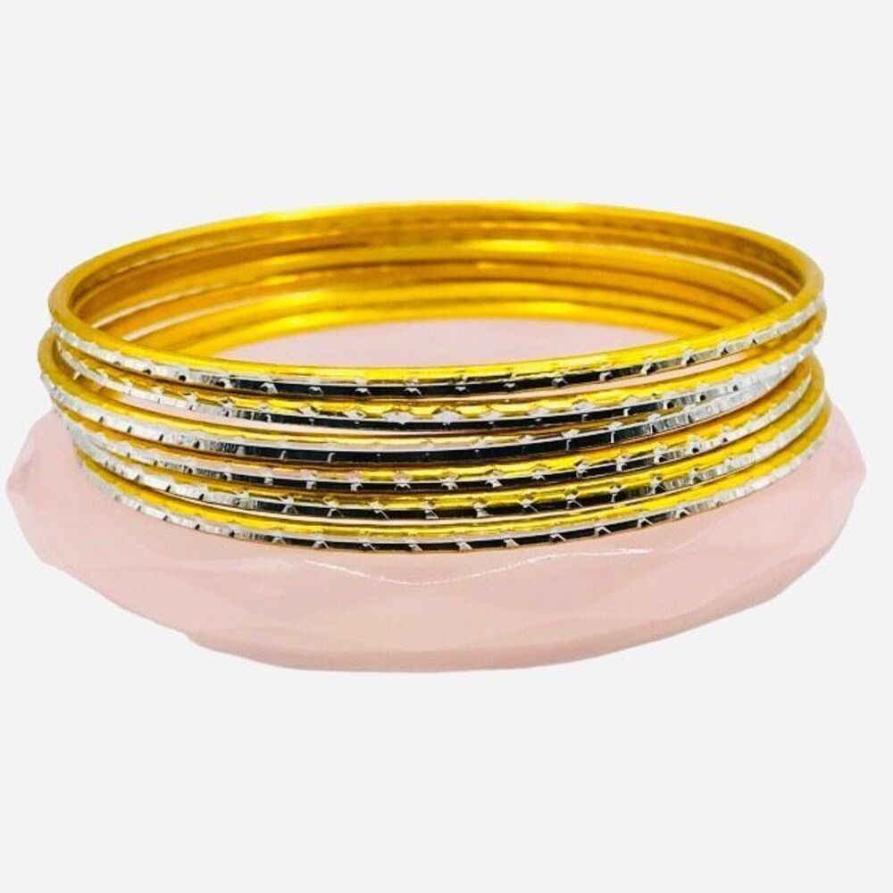 Retro Avon Set of 7 Faceted Thin Stackable Bangle Set